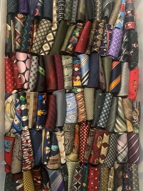 Lot of 96 Assorted Men's Neckties - includes 3 vintage;2 Hilfiger & 1 Versace